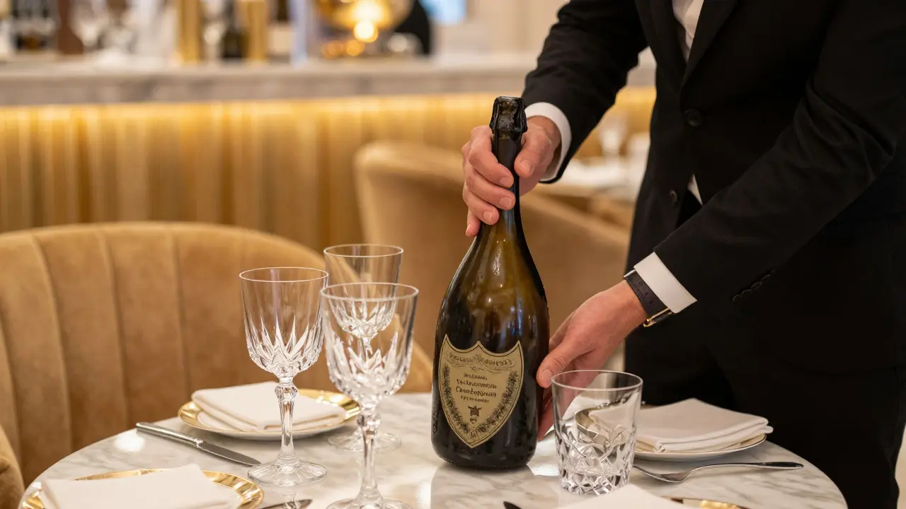 VIP table with champagne service and dedicated server in upscale venue.